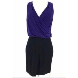 Aidan Mattox Womens Faux Wrap Dress Size Medium Purple Black